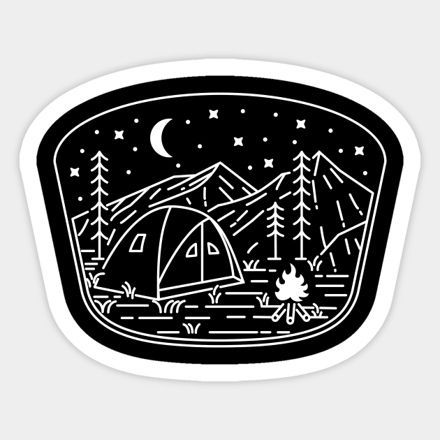 Camp Fire (White) Sticker by quilimo